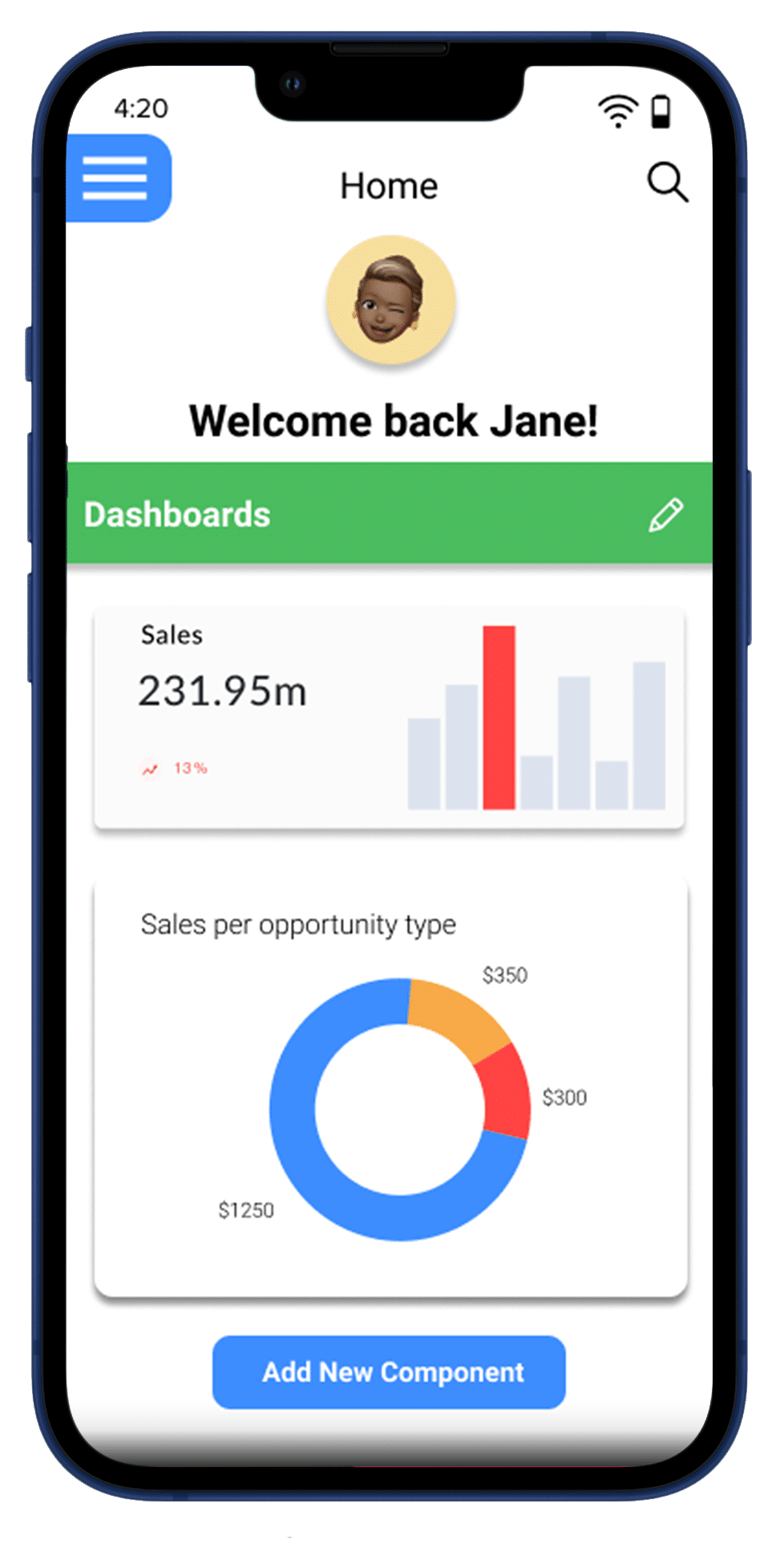 CRM Apps dashboard